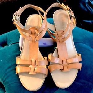 Super cute tan wedges I just don’t wear them